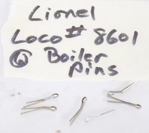 O SCALE / LIONEL / LOCOMOTIVE #8601 / 6 METAL BOILER PINS / HTF PARTS - Picture 1 of 2