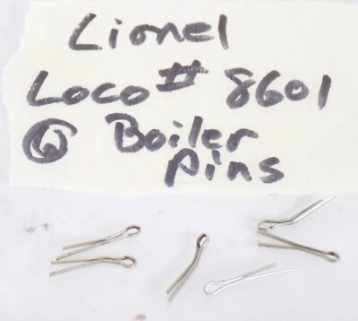 O SCALE / LIONEL / LOCOMOTIVE #8601 / 6 METAL BOILER PINS / HTF PARTS - Image 1 of 2