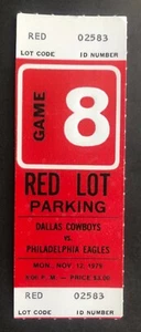 1979 Philadelphia Eagles vs Dallas Cowboys 11/12/79 Texas Stadium Parking Pass - Picture 1 of 2