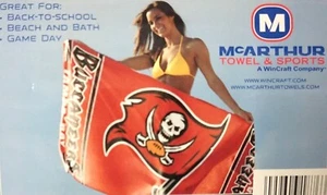 NFL Tampa Bay Buccaneers McArthur 30" X 60" Cotton Beach Pool Dorm Towel NEW - Picture 1 of 1