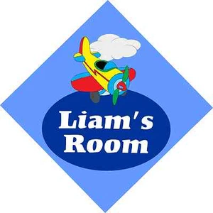 airplane sign kids room sign add name - Imagen 1 de 1