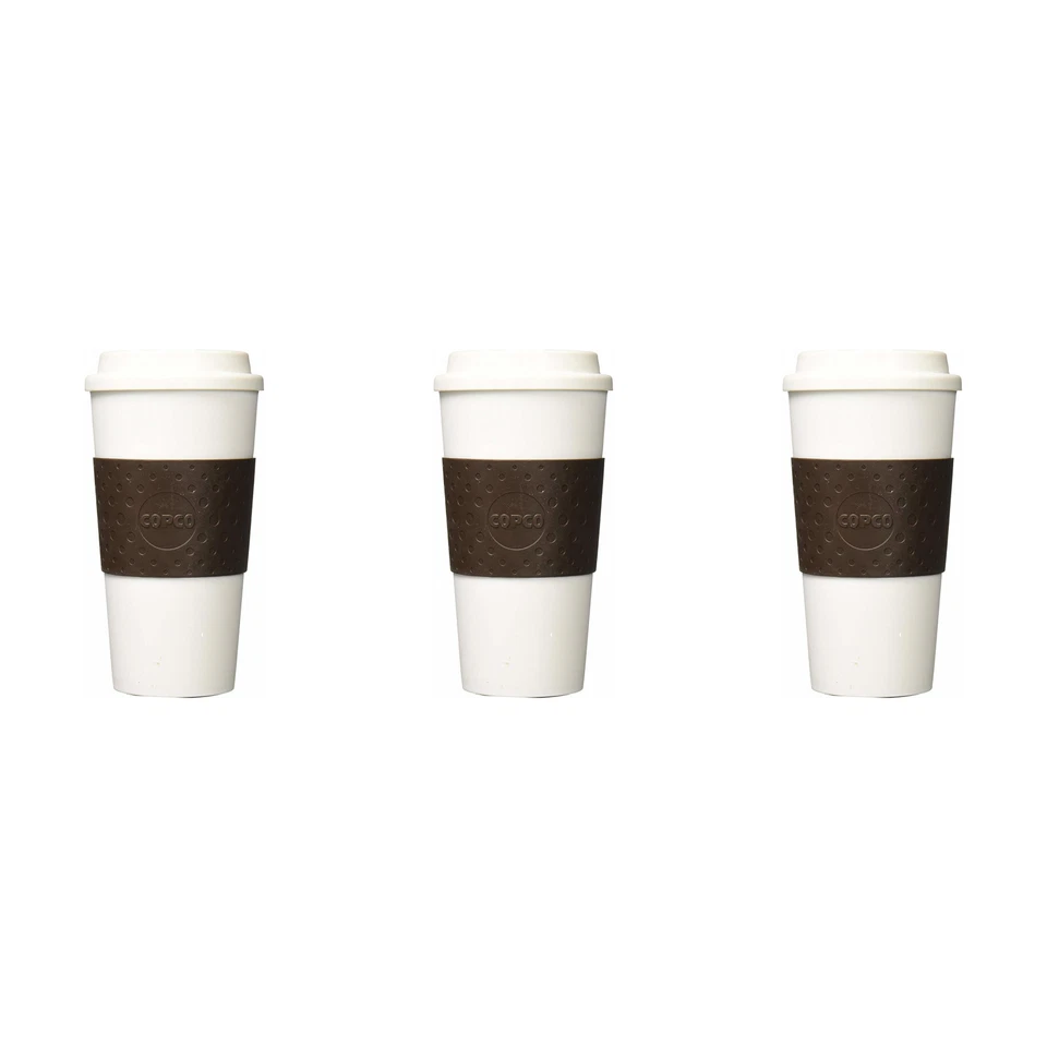 Copco Acadia Travel Coffee Mug Reusable Insulated BPA Free 16 Oz 3 Pack Brown