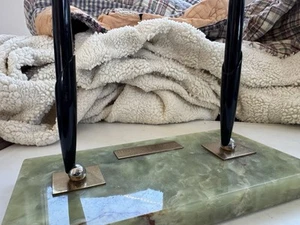 Vintage Jade Marble Double Pen Stand 8 X 4 1957 - Picture 1 of 7