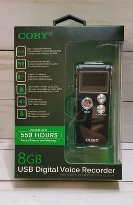 Coby CVR-29 8 GB USB Digital Voice Recorder with Built-In-Mic NIB - Image 1 of 3