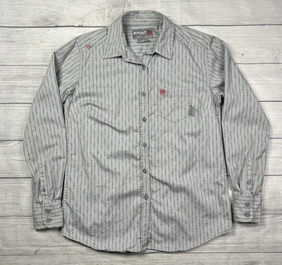 Ariat FR Work Shirt Men’s Size Small Gray Flame Resistant Workwear Aztec Western - image 1 of 4