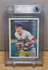 Rhys Hoskins 2016 Topps Heritage Minors IP Auto Card #184 Beckett Authenticated - Picture 1 of 2