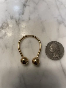 VTG Gold Plated Brass Horseshoe Key Ring - Picture 1 of 2