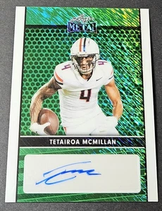 2024 Leaf Metal Green /5 Auto Tetairoa Mcmillan Rookie #LA-TMM Panthers - Picture 1 of 2
