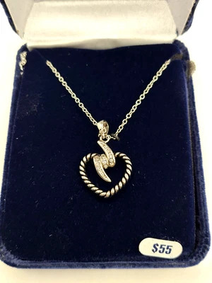 Montana Silversmiths Electric Heart Cubic Zirconia Necklace - Image 1 of 4