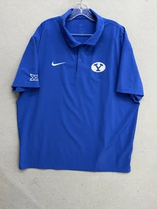 Polo BYU Cougars Uomo XXL Blu NCAA Calcio Nike Dri Fit Edizione Giocatore - Foto 1 di 11