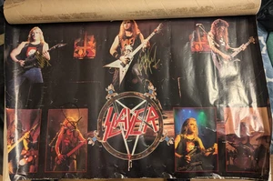 Póster de Slayer autografiado por 3 miembros (Jeff Hanneman, Kerry King y Tom Araya) - Imagen 1 de 8