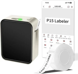 Bluetooth Etikettendrucker P15 Thermodrucker Drahtlos Mini Aufkleber Drucker - Bild 1 von 23