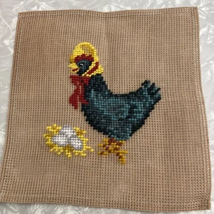 Vtg Cross Stitch Rooster Unframed 7x7 - Picture 1 of 2