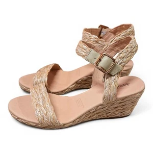 Diana Ferrari Jonsiey-DF Wedge Sandals Womens Beige Shoes Size 10 US/AU, 41 EUR - Picture 1 of 9