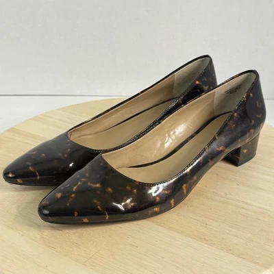 Zapatos de salón Anne Taylor para mujer concha de tortuga charol tacón ancho 8,5 M Foto 1 de 4