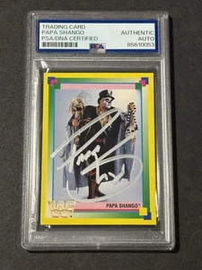 PAPA SHANGO 1993 MERLIN WWF SIGNED AUTOGRAPHED CARD PSA/DNA CERTIFIED - Picture 1 of 2