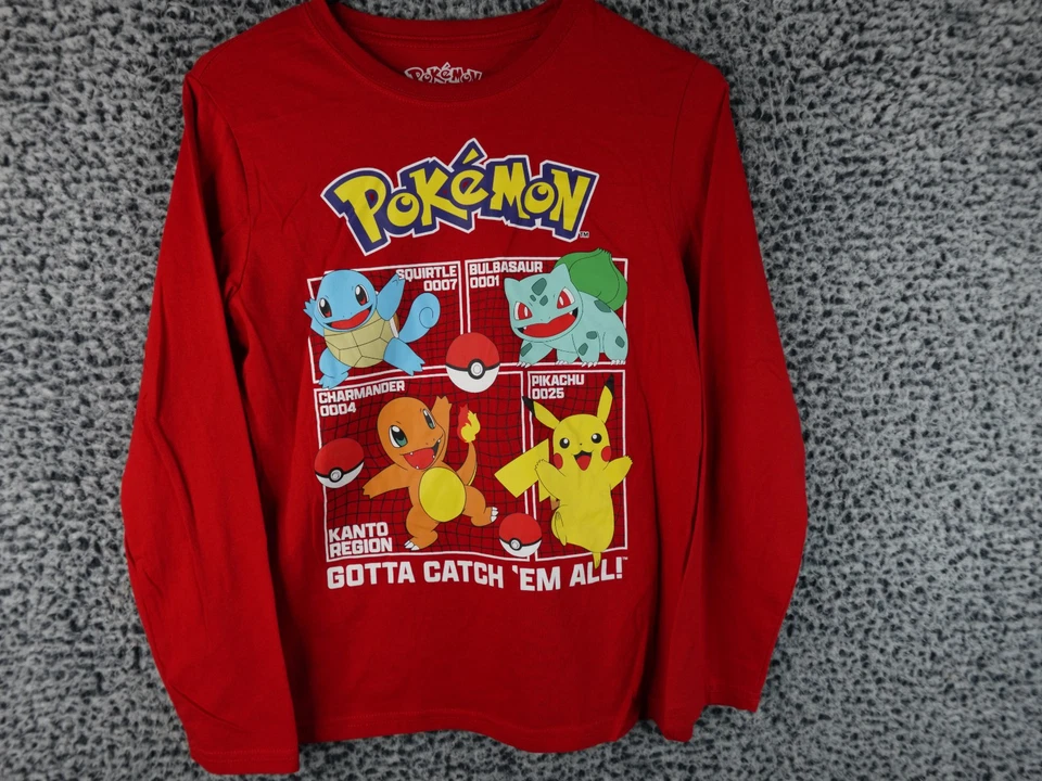 Camiseta Híbrida Ropa Juvenil POKEMON Manga Larga Gráfica Roja Talla Grande Foto 1 de 4