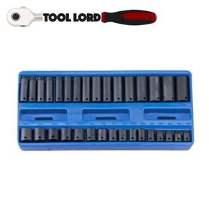 Genius Tools 32 Piece 3/8” Drive Deep & Standard Impact Socket Set 8-22M TF-332M - Picture 1 of 1