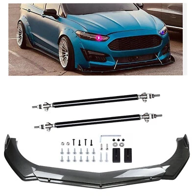 Carbon Fiber Front Bumper Lip Chin Spoiler Splitter Body Kit For Ford Fusion Foto 1 de 4