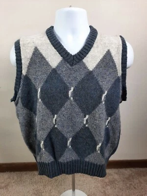 Chaleco Suéter McGregor Vintage Azul Argyle Lana Moteada Para Hombre Grande L De Colección S4C Foto 1 de 4