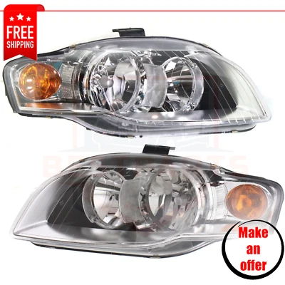 New Headlights set 2 pieces left right halogen for 2007-2008 Audi A4/A4 Quattro - Image 1 of 4