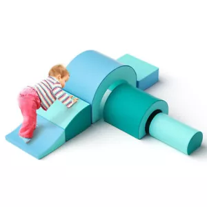 5pc Climb Crawl Activity Playset Soft Foam Zone Climbing Crawling Tunnel Blocks - Picture 1 of 12