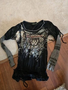 Libertalia LADIES Long Sleeve Top Size Medium With Lace - Picture 1 of 2