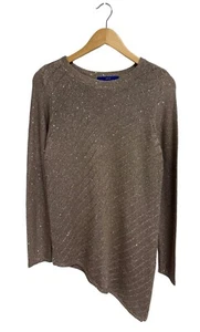 APT. 9 Women's Long Sleeve Light Brown Sparkly Pullover Sweater Size M - Picture 1 of 13