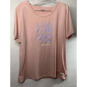 Life Is Good Sleep Shirt Short Sleeve Size XL pink Puppy Color - Picture 1 of 3