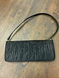 Bloomingdale's Small Satin Beaded Evening Clutch Pre-Owned - Picture 1 of 6