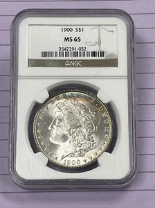 MS65 1900 Morgan Silver $1 Dollar NGC Rainbow Toning Brown Label Holder - Picture 1 of 2