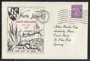 Guernsey - Jun 7, 1962 Herm Island Anti Malaria Issue - Picture 1 of 2
