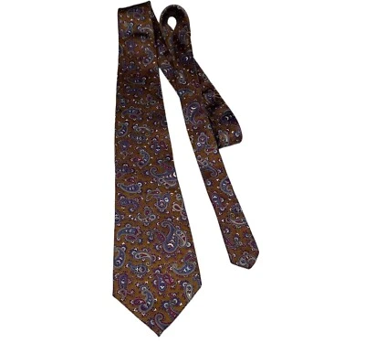 Corbata Christian Dior para hombre dorada cachemira toda seda Foto 1 de 4