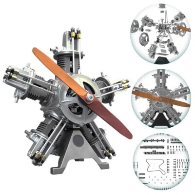 TECHING Five-Cylinder Radial Engine Plane Simulation Metal Machinery Electric US - Image 1 of 4