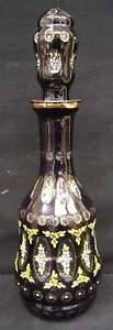Lila Glas handbemalt 14" Karaffe mit Stopfen - Bild 1 von 3