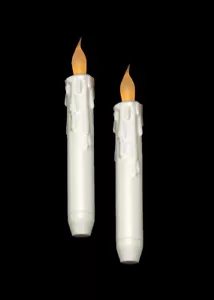2 Battery Operated 6.75" LED White / Steady Burn / Flicker Candle Tapers - Picture 1 of 3