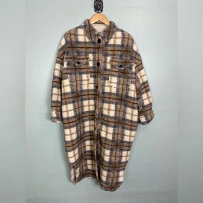 Isabel Marant Gabrion Cuadros Marrón Crema Beige Multi XS Mezcla de Lana Foto 1 de 4