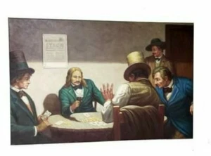 Wild bill Hickok At Cards Oil Painting - Picture 1 of 9