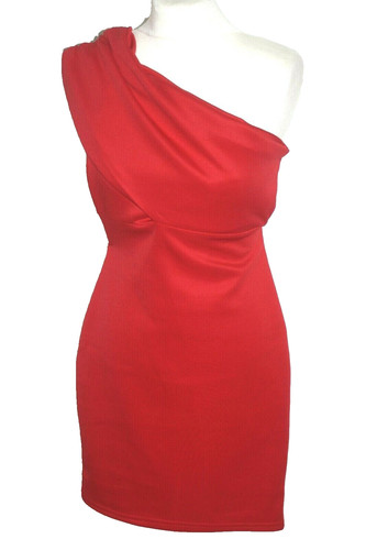 VALENTINO MISPAP Red Valentine One Shoulder Special Occasion Body Con Dress Uk 8 BNWT's