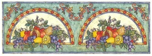 Retro Obst Traube Birne Verpackung 8,5 x 3 Zoll Überglasur Wasserschiebe Keramik Aufkleber - Bild 1 von 1