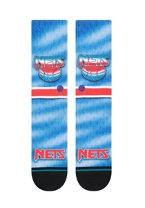 Men's L NBA Stance Crew Hardwood Classics Brooklyn Nets Fader NWJ Blue Shoe 9-13 - Picture 1 of 7