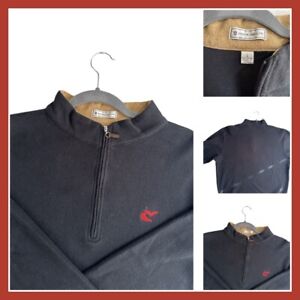 Peter Millar 1/4 Zip Men's Golf Sweater Black Soft Cotton Large