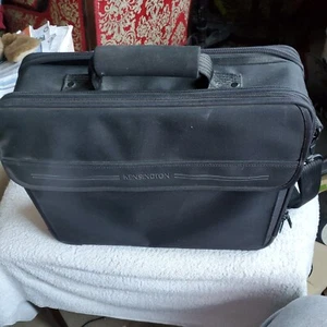 KENSINGTON 5 Compartments Laptop Computer Case Black w/handle & Shoulder strap - Picture 1 of 7