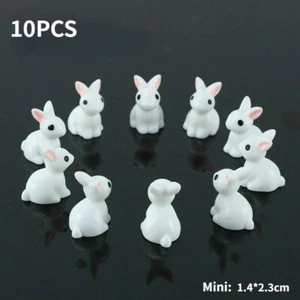 Mini Rabbit Resin Fairy Ornament Miniature Garden Figurine Animal Decor Supply - Picture 1 of 7