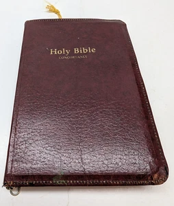 Vintage KJV Holy Bible Concordance World Publishing Co Red Leather Cover w/Zip - Bild 1 von 11