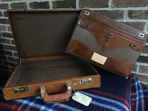 VINTAGE 1980's DISTRESSED CANADIAN CARIBOU LEATHER LAPTOP BRIEFCASE BAG R$1198 - Picture 1 of 12