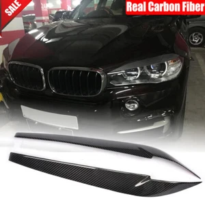 Kohlefaser Frontscheinwerfer Augenbrauen Augenlid Abdeckung für BMW X5 F15 X6 F16 2014-18 - Bild 1 von 12
