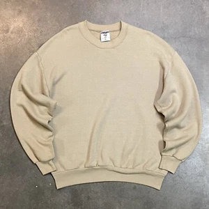 Vintage 90s Blank Tan Sweatshirt Crewneck Faded Distressed Size XL USA Made - Bild 1 von 8