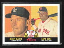 2007 Topps Heritage Then and Now #TN2 Mickey Mantle/David Ortiz! *PWE*