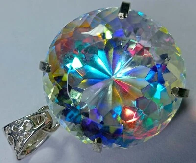 Medallón colgante de piedras preciosas naturales con topacio súper místico 85-86 quilates certificado Foto 1 de 4